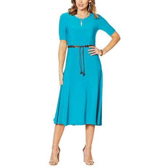NWT Nina Leonard 'Sylvia' Jersey Midi Dress - Picture 2 of 10